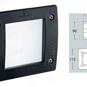 Leti 100 Segnapasso da Incasso Quadrato Gx53 3w Natura Nero